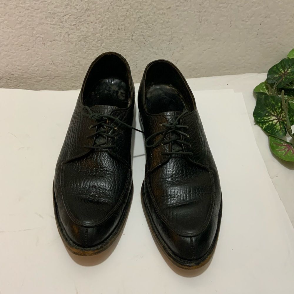 Shark Grain Cowhide Black Leather Dress Shoes Men’s 8.5 D